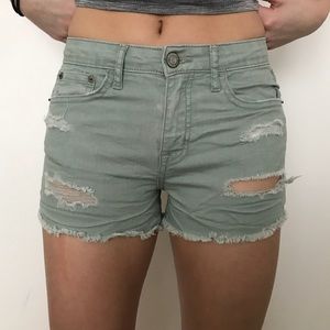 Aeropostale Army Green Jean Shorts